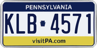 PA license plate KLB4571