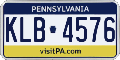 PA license plate KLB4576
