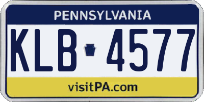 PA license plate KLB4577