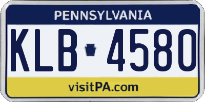 PA license plate KLB4580