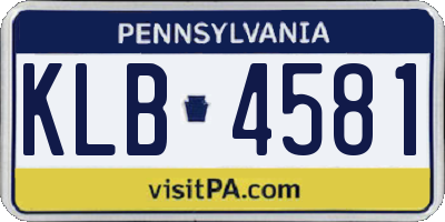 PA license plate KLB4581