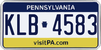 PA license plate KLB4583