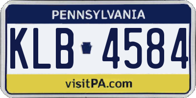 PA license plate KLB4584