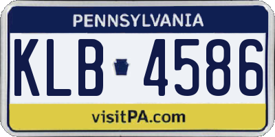 PA license plate KLB4586