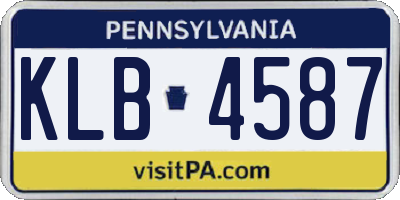PA license plate KLB4587