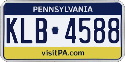 PA license plate KLB4588