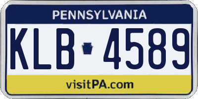 PA license plate KLB4589