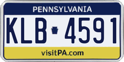 PA license plate KLB4591