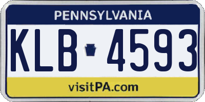 PA license plate KLB4593