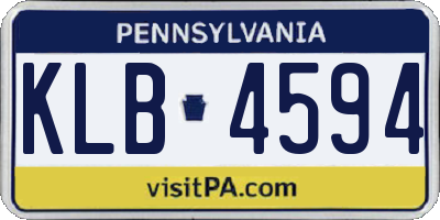 PA license plate KLB4594