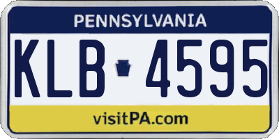 PA license plate KLB4595