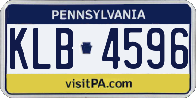 PA license plate KLB4596
