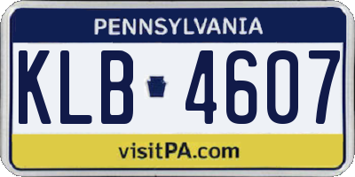 PA license plate KLB4607