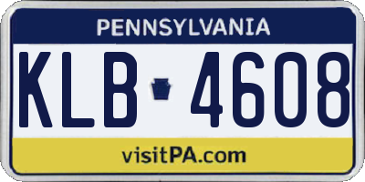 PA license plate KLB4608