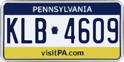 PA license plate KLB4609