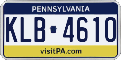 PA license plate KLB4610
