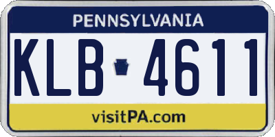PA license plate KLB4611