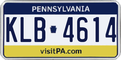 PA license plate KLB4614