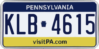 PA license plate KLB4615