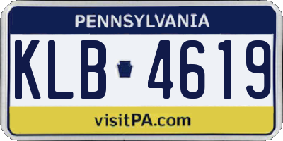 PA license plate KLB4619