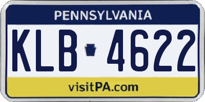 PA license plate KLB4622