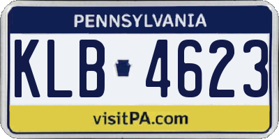 PA license plate KLB4623