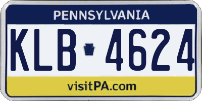 PA license plate KLB4624