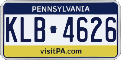 PA license plate KLB4626