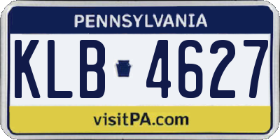 PA license plate KLB4627