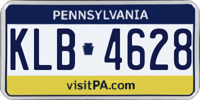 PA license plate KLB4628