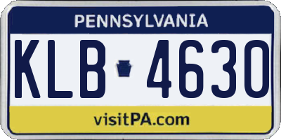 PA license plate KLB4630