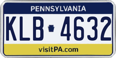 PA license plate KLB4632