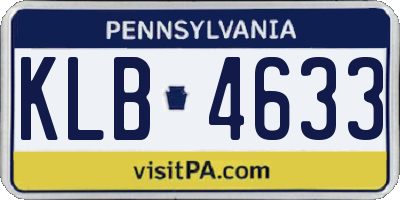 PA license plate KLB4633