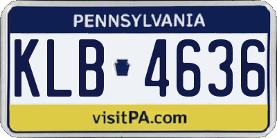 PA license plate KLB4636