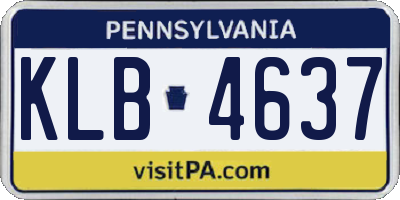 PA license plate KLB4637