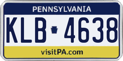 PA license plate KLB4638