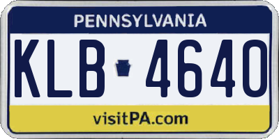 PA license plate KLB4640