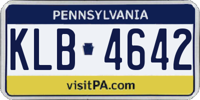 PA license plate KLB4642