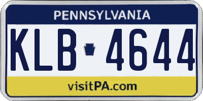 PA license plate KLB4644