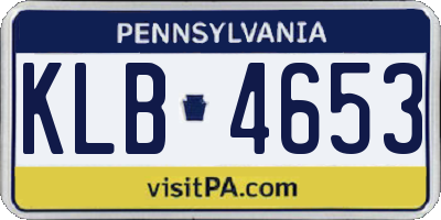 PA license plate KLB4653