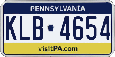 PA license plate KLB4654