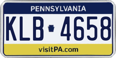 PA license plate KLB4658
