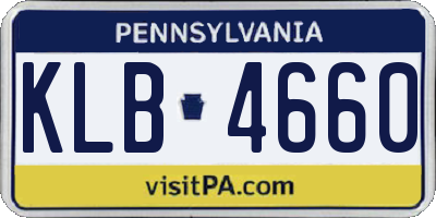 PA license plate KLB4660