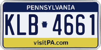 PA license plate KLB4661