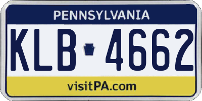 PA license plate KLB4662