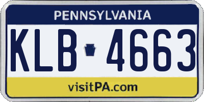 PA license plate KLB4663