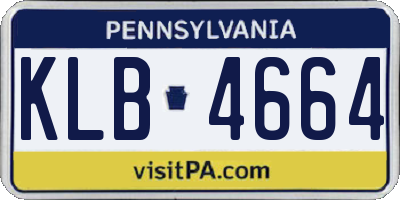 PA license plate KLB4664