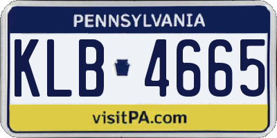 PA license plate KLB4665