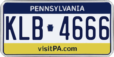 PA license plate KLB4666