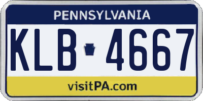 PA license plate KLB4667